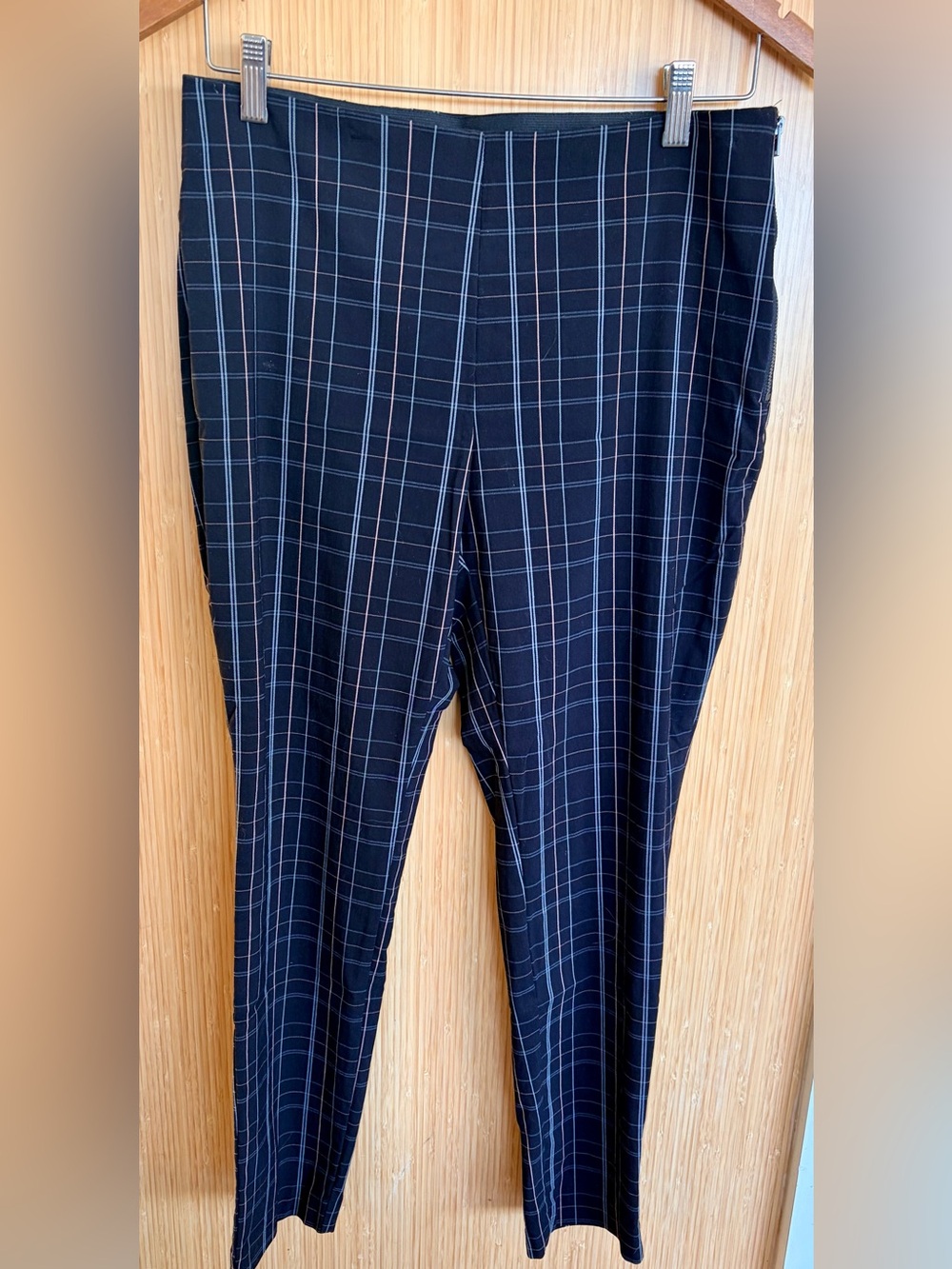 a new day Black Navy Windowpane Stretch Pants